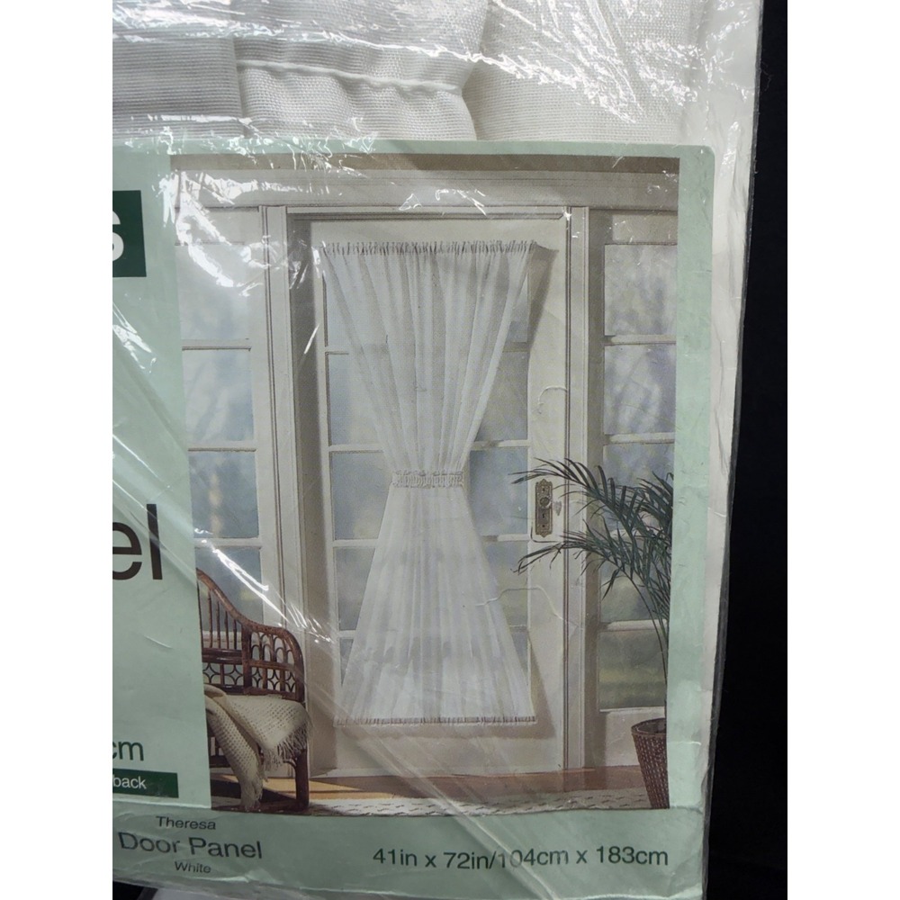 90's Curtains & Tiebacks Theresa Door Panel White 41"x72" (2 Packs) French Doors